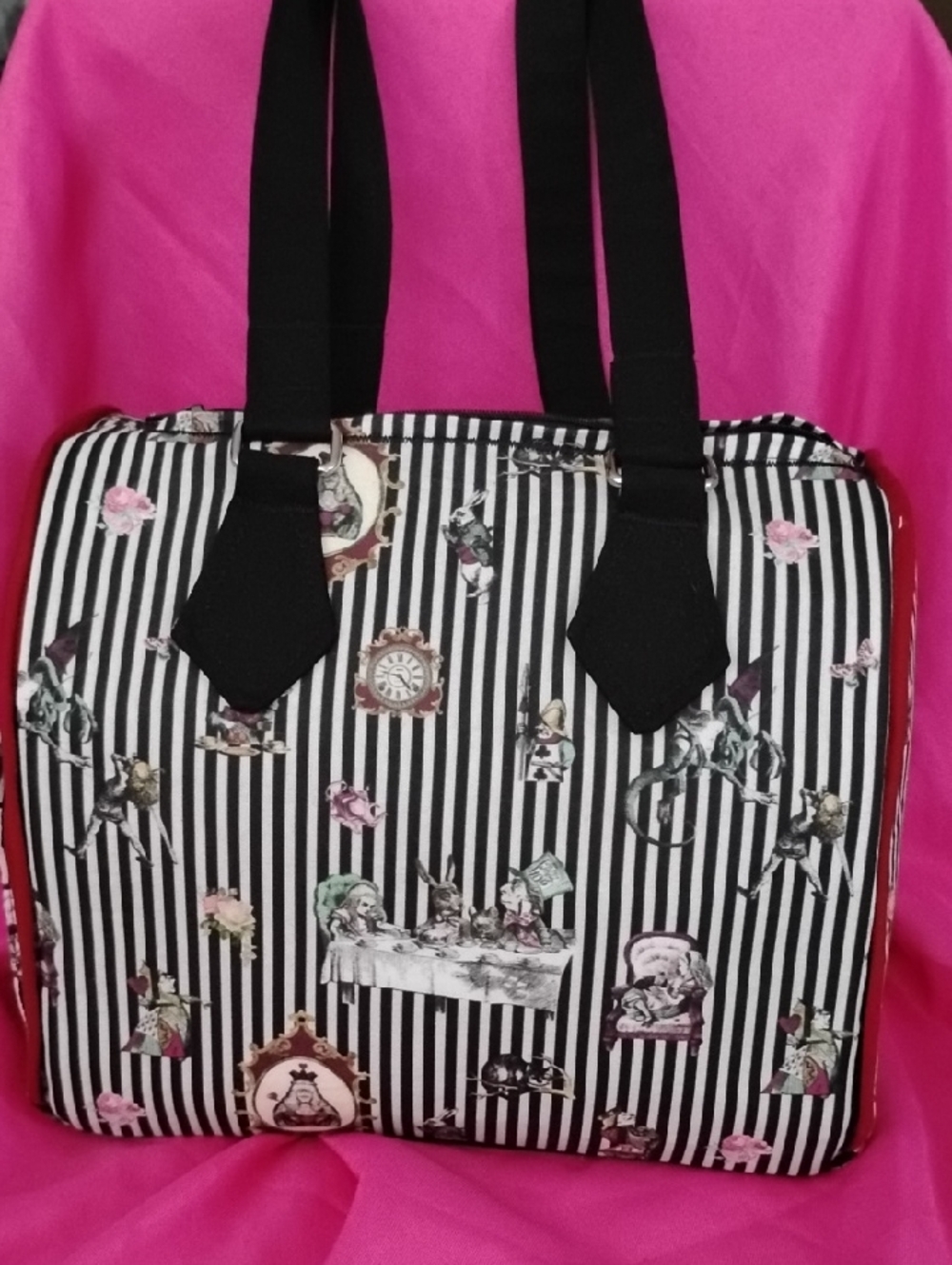 Handcrafted Gothic Style  Alice And The Mad Hatter Barrel Bag